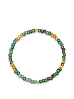Nialaya Wristband With Green Japanese Miyuki Beads