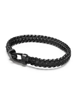 Nialaya Total Black Woven Box Chain Bracelet 6 Nialaya Total Black Woven Box Chain Bracelet -Nialaya Jewelry Store nialaya men s bracelet men s total black woven 8 mm box chain bracelet men s total black woven 8 mm box chain bracelet 30893158760520