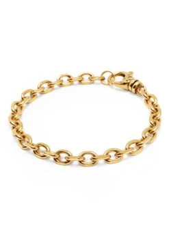 Nialaya Men's Gold 6mm Cable Chain Bracelet -Nialaya Jewelry Store nialaya men s chain bracelet men s gold 6mm cable chain bracelet 30737219551304