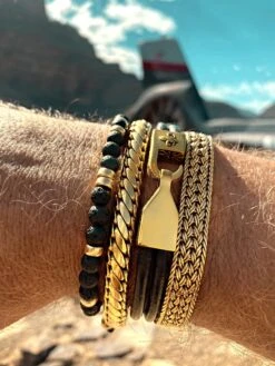 Nialaya Men's Gold Braided Chain Bracelet -Nialaya Jewelry Store nialaya men s chain bracelet men s gold braided chain bracelet 29383156269128