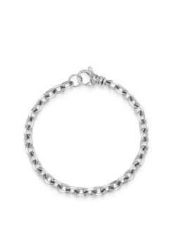 Nialaya Men's Silver 4mm Cable Chain Bracelet
