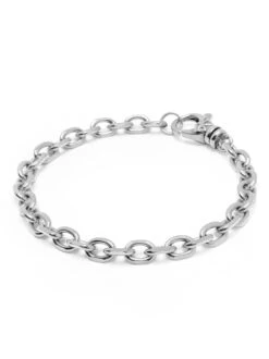 Nialaya Men's Silver 6mm Cable Chain Bracelet -Nialaya Jewelry Store nialaya men s chain bracelet men s silver 6mm cable chain bracelet 30737207722056