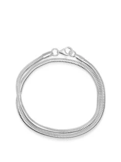 Nialaya Men's Silver Wrap-Around Chain Bracelet