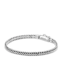 Nialaya Men's Sterling Silver 4mm Chain Bracelet