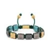 Nialaya Men's Ceramic Flatbead Bracelet In Black, Green, Turquoise, And Gold