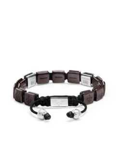 Nialaya Men's Ceramic Flatbead Bracelet In Dark Red And Sterling Silver -Nialaya Jewelry Store nialaya men s flatbead bracelet men s ceramic flatbead bracelet in dark red and sterling silver 30641462345800