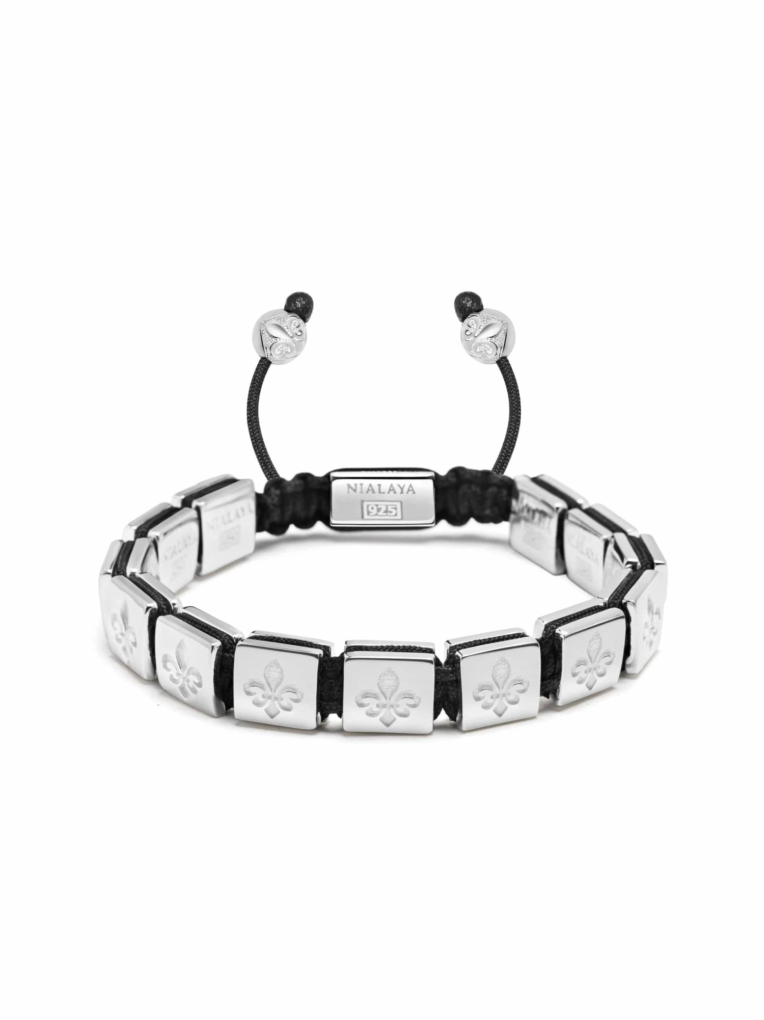 Nialaya Men's Flatbead Bracelet In Sterling Silver 1 Nialaya Men's Flatbead Bracelet In Sterling Silver
