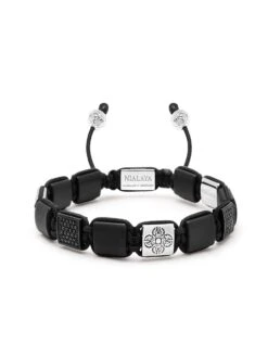 Nialaya The CZ Flatbead Collection - Black Onyx And Silver