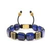 Nialaya The CZ Flatbead Collection - Blue Lapis And Black CZ