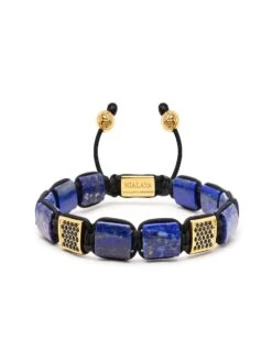 Nialaya The CZ Flatbead Collection - Blue Lapis And Black CZ