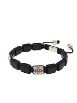 Nialaya The Dorje Flatbead Collection - Matte Onyx And Silver -Nialaya Jewelry Store nialaya men s flatbead bracelet the dorje flatbead collection matte onyx and silver 20632851785