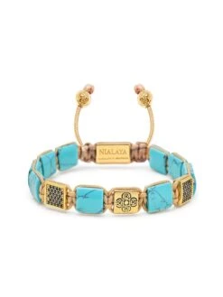 Nialaya The Dorje Flatbead Collection - Turquoise And Gold