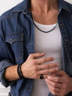 Nialaya Men's Black Wrap Around Leather Bracelet -Nialaya Jewelry Store nialaya men s leather bracelet men s black wrap around leather bracelet 29423980806216