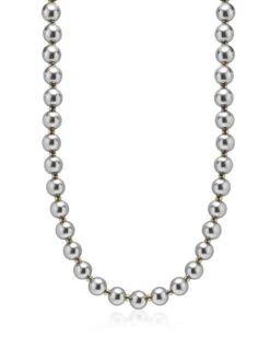 Nialaya 10mm Metallic Pearl Necklace With Gold