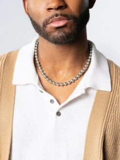 Nialaya 8mm Metallic Pearl Necklace With Silver 11 Nialaya 8mm Metallic Pearl Necklace With Silver -Nialaya Jewelry Store nialaya men s necklace 8mm metallic pearl necklace with silver 8mm metallic pearl necklace with silver 20 inches 50 8 cm mnec 387 30922601562184