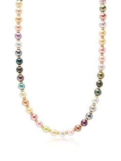 Nialaya 8mm Pastel Pearl Necklace With Gold