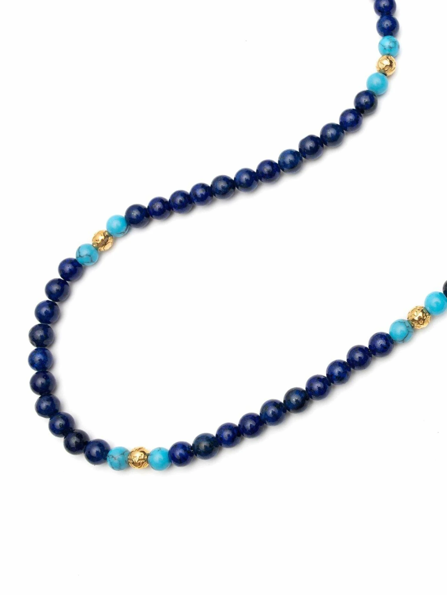 Nialaya Beaded Necklace With Blue Lapis, Turquoise, And Gold 3 Nialaya Beaded Necklace With Blue Lapis, Turquoise, And Gold - Image 3