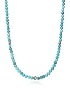 Nialaya Beaded Necklace With Turquoise And Silver