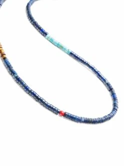 Nialaya Blue Lapis Heishi Necklace With Tiger Eye And Turquoise -Nialaya Jewelry Store nialaya men s necklace blue lapis heishi necklace with tiger eye and turquoise 25 inches 63 50 cm mnec 131 30429434150984