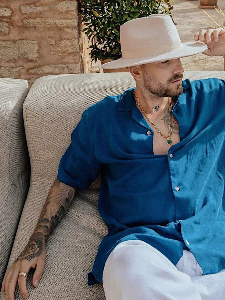 Nialaya Gold Necklace With Square Malachite Pendant 7 Nialaya Gold Necklace With Square Malachite Pendant - Image 7