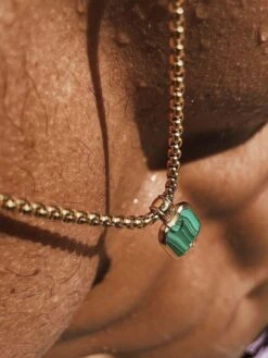 Nialaya Gold Necklace With Square Malachite Pendant 16 Nialaya Gold Necklace With Square Malachite Pendant -Nialaya Jewelry Store nialaya men s necklace gold necklace with square malachite pendant 30435269247048