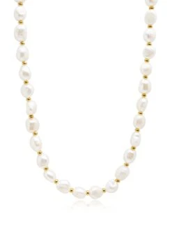 Nialaya Men's Baroque Pearl Necklace