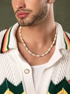 Nialaya Men's Evil Eye Pearl Necklace 9 Nialaya Men's Evil Eye Pearl Necklace -Nialaya Jewelry Store nialaya men s necklace men s evil eye pearl choker 20 inches 50 8 cm mnec 359 30477487243336