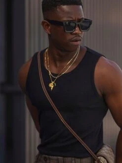 Nialaya Men's Gold Talisman Necklace With Angel And Malachite Pendant -Nialaya Jewelry Store nialaya men s necklace men s gold talisman necklace with angel and malachite pendant 30435267739720