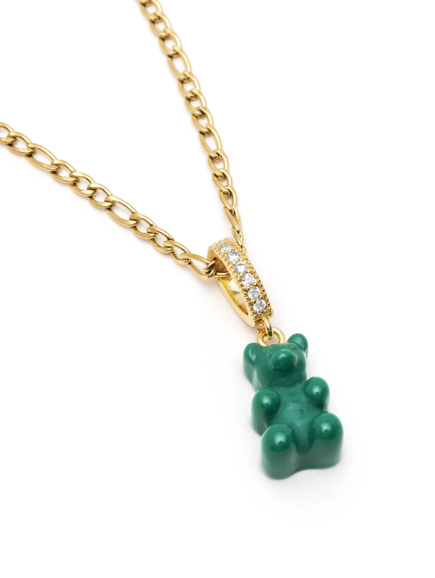 Nialaya Men's Green Gummy Bear Necklace 3 Nialaya Men's Green Gummy Bear Necklace - Image 3