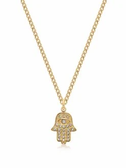 Nialaya Men's Hamsa Hand Necklace In Gold