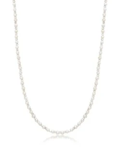 Nialaya Men's Mini Beaded Necklace With Pearls