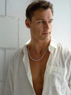 Nialaya Men's Mini Beaded Necklace With Pearls -Nialaya Jewelry Store nialaya men s necklace men s mini beaded necklace with pearls 20 inches short mnec 142 28799566741576