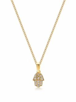 Nialaya Men's Mini Hamsa Hand Necklace In Gold