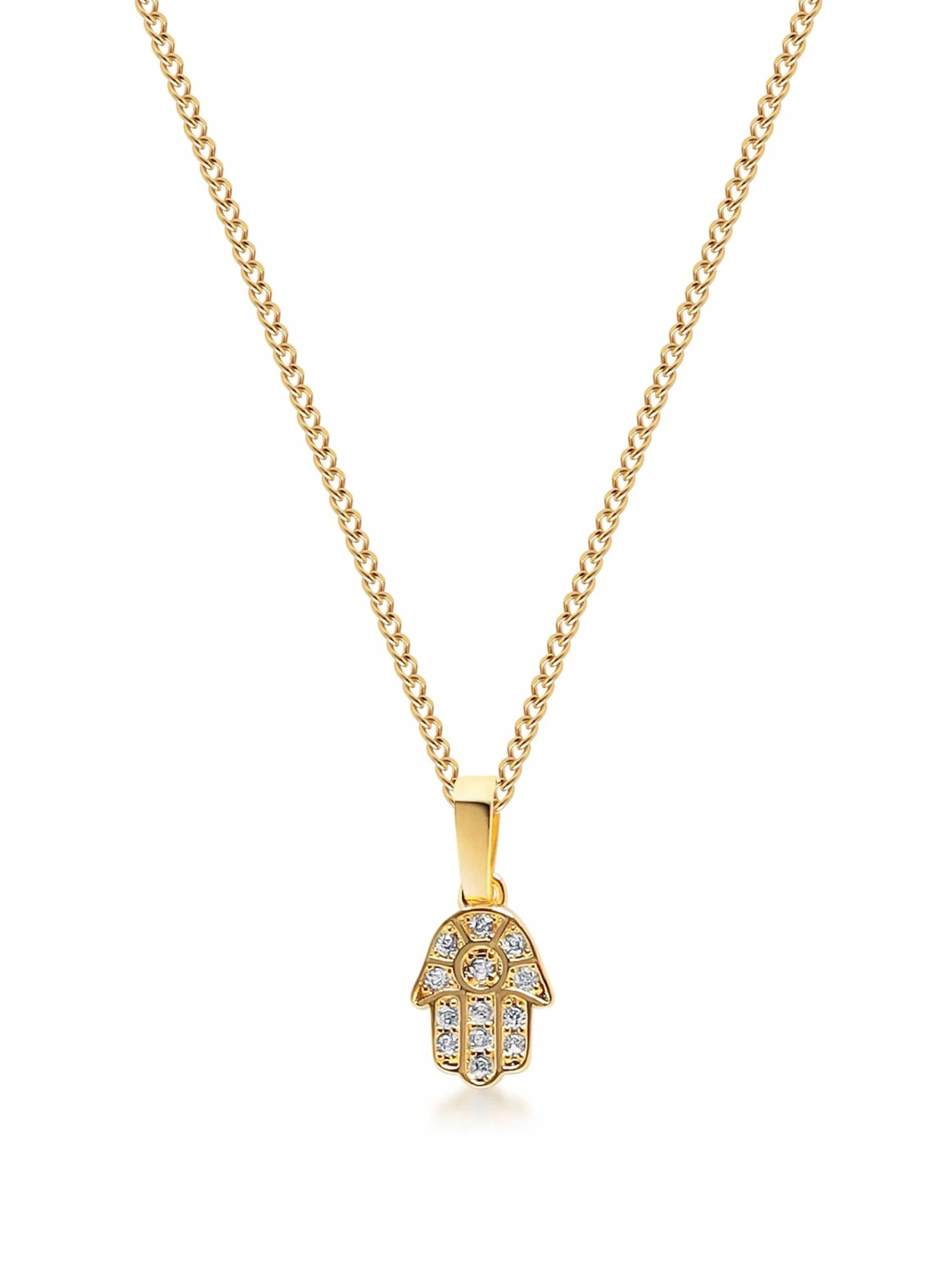 Nialaya Men's Mini Hamsa Hand Necklace In Gold 1 Nialaya Men's Mini Hamsa Hand Necklace In Gold