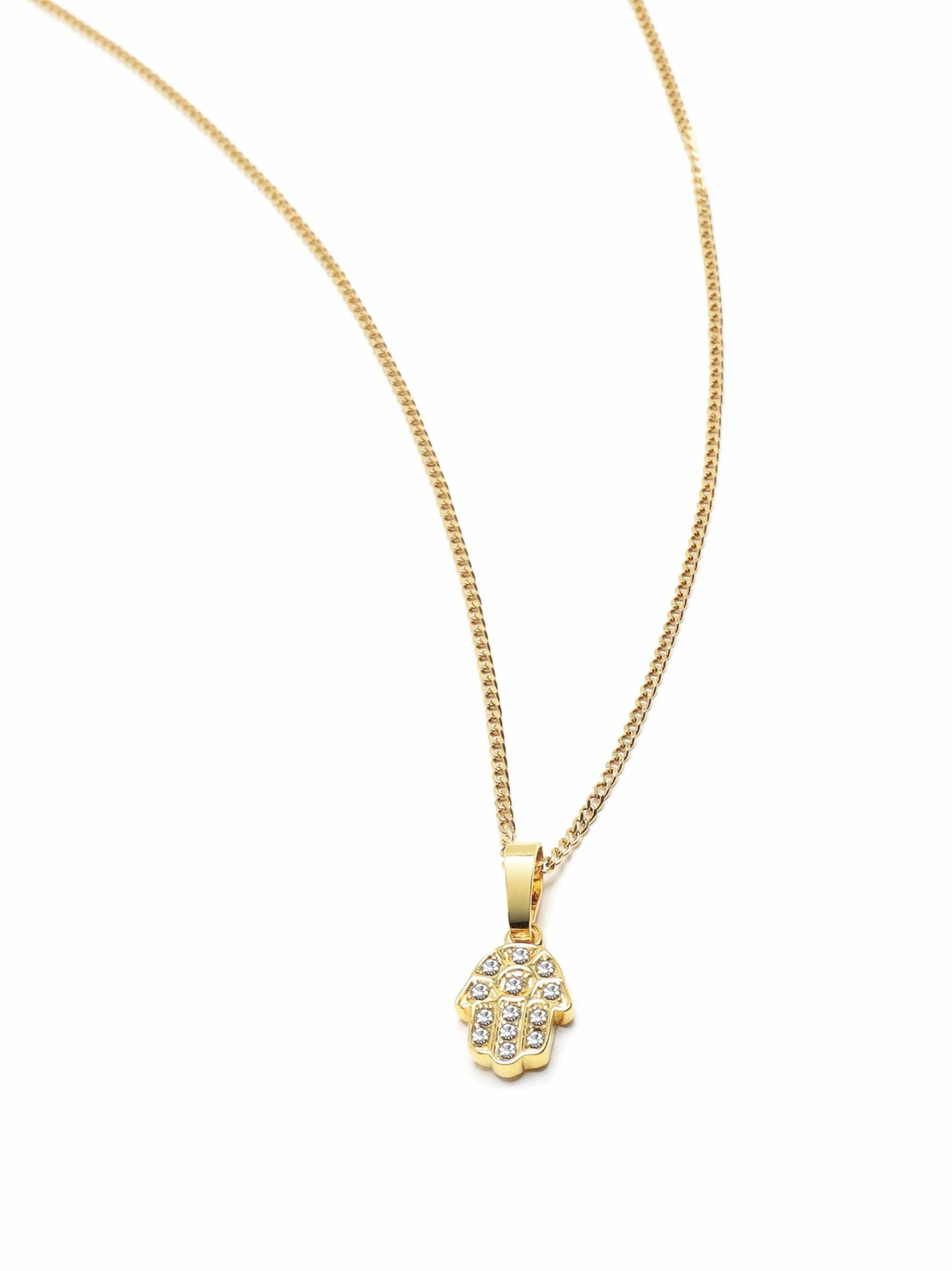 Nialaya Men's Mini Hamsa Hand Necklace In Gold 3 Nialaya Men's Mini Hamsa Hand Necklace In Gold - Image 3