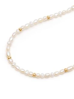 Nialaya Men's Mini Pearl Necklace With Gold Plating 6 Nialaya Men's Mini Pearl Necklace With Gold Plating -Nialaya Jewelry Store nialaya men s necklace men s mini pearl choker with gold plating 18 inches 45 72 cm mnec 225 28973404848200