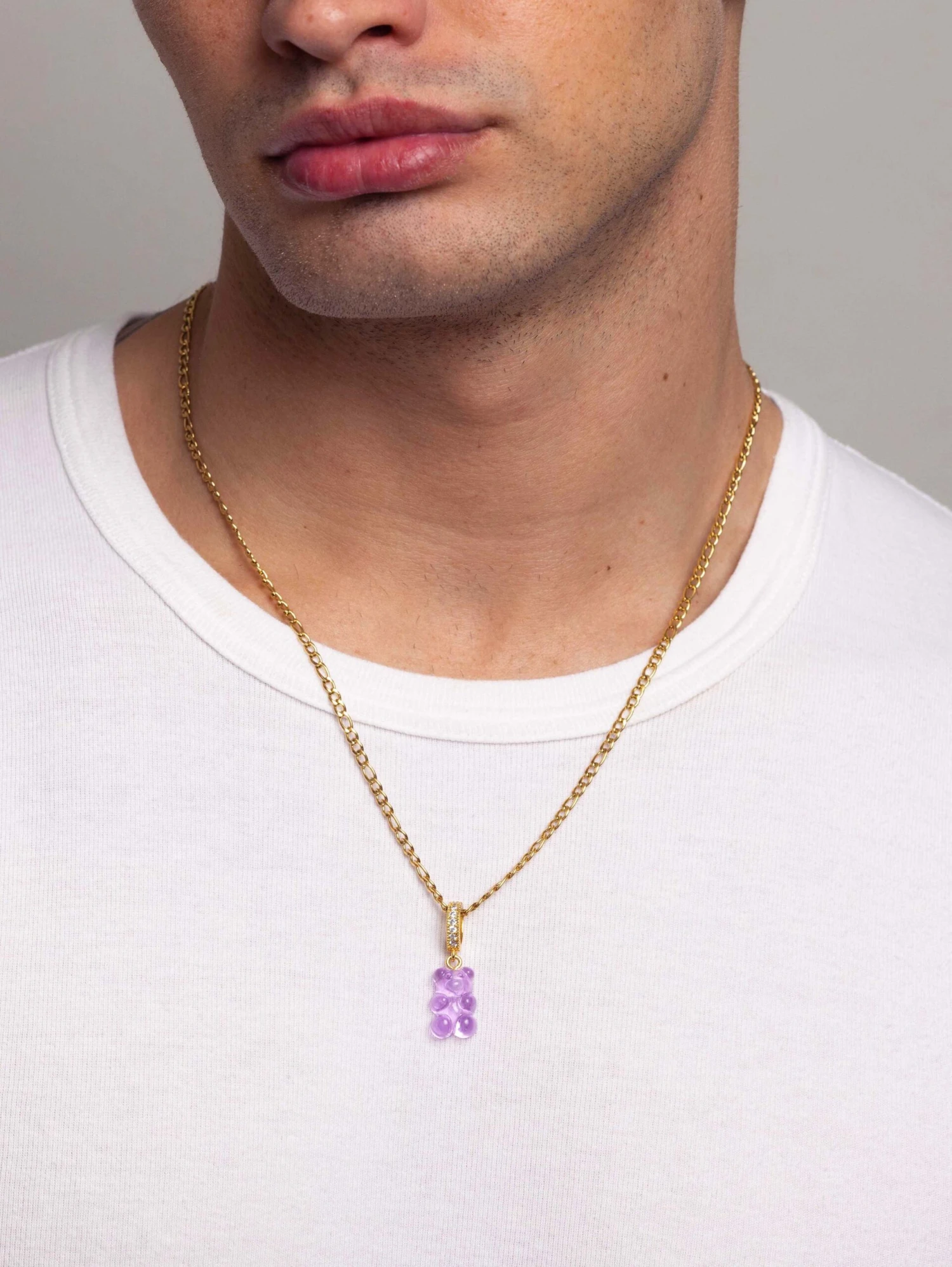 Nialaya Men's Purple Gummy Bear Necklace 2 Nialaya Men's Purple Gummy Bear Necklace - Image 2