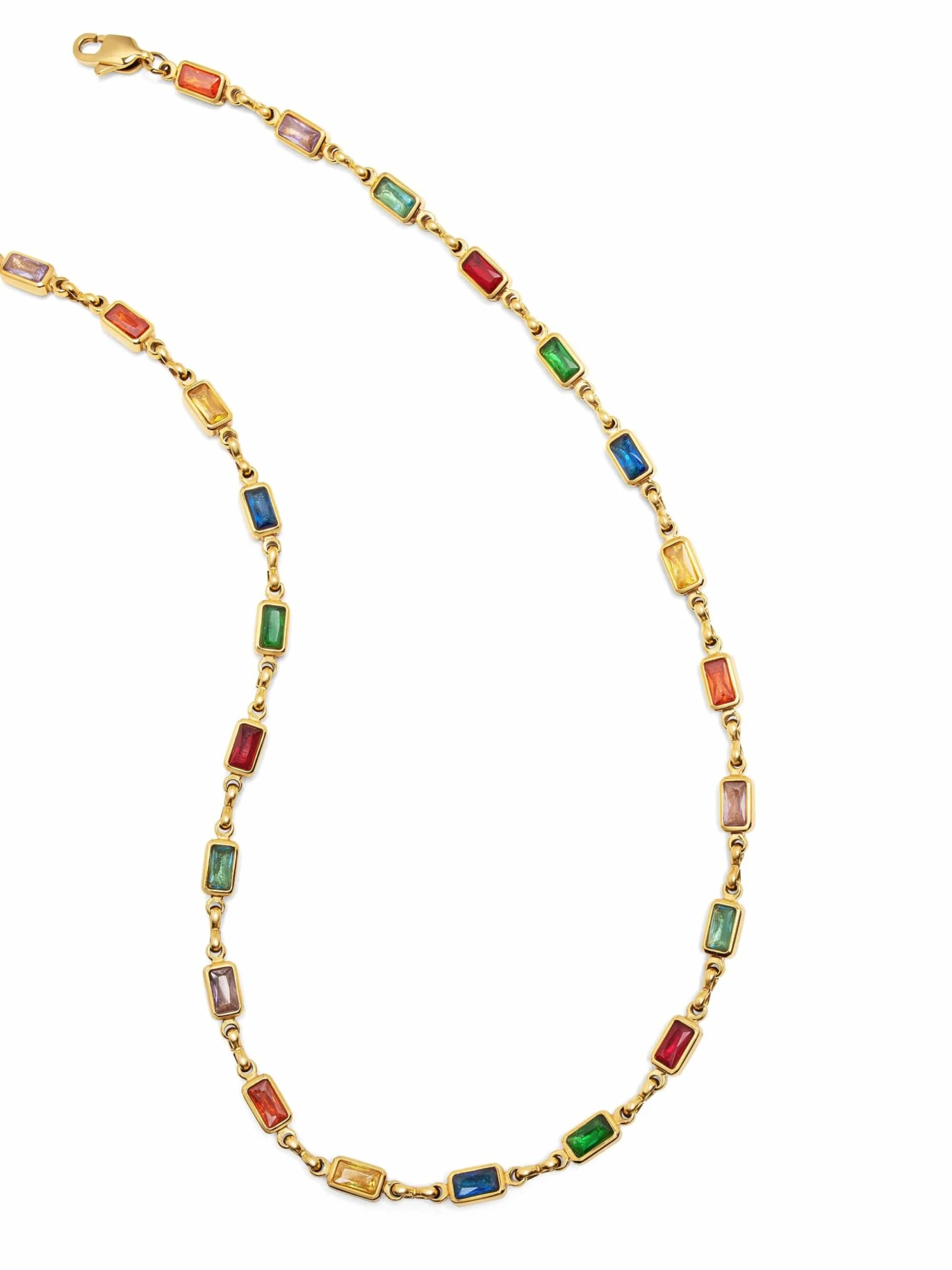 Nialaya Women's Rectangle Tennis Necklace 4 Nialaya Women's Rectangle Tennis Necklace - Image 4