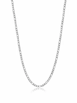 Nialaya Men's Silver Figaro Chain In 3mm