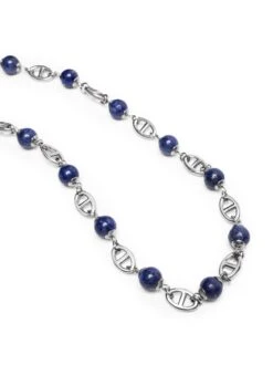 Nialaya Men's Silver Mariner Chain With Blue Lapis -Nialaya Jewelry Store nialaya men s necklace men s silver mariner chain with blue lapis men s silver mariner chain with blue lapis 20 inches 50 8 cm mnec 403 31004086796360