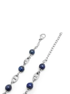 Nialaya Men's Silver Mariner Chain With Blue Lapis -Nialaya Jewelry Store nialaya men s necklace men s silver mariner chain with blue lapis men s silver mariner chain with blue lapis 20 inches 50 8 cm mnec 403 31004086861896