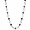 Nialaya Men's Silver Mariner Chain With Matte Onyx
