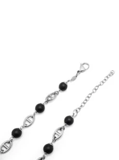 Nialaya Men's Silver Mariner Chain With Matte Onyx -Nialaya Jewelry Store nialaya men s necklace men s silver mariner chain with matte onyx men s silver mariner chain with matte onyx 20 inches 50 8 cm mnec 404 31004090761288