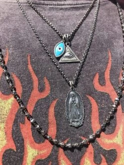 Nialaya Men's Silver Necklace With Our Lady Of Guadalupe Pendant -Nialaya Jewelry Store nialaya men s necklace men s silver necklace with our lady of guadalupe pendant 12341434024008