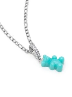 Nialaya Men's Silver Necklace With Turquoise Gummy Bear 5 Nialaya Men's Silver Necklace With Turquoise Gummy Bear -Nialaya Jewelry Store nialaya men s necklace men s silver necklace with turquoise gummy bear 22 inches most popular mnec 303 29634961866824