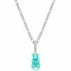 Nialaya Men's Silver Necklace With Turquoise Gummy Bear