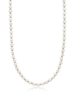 Nialaya Mini Pearl Necklace With Silver