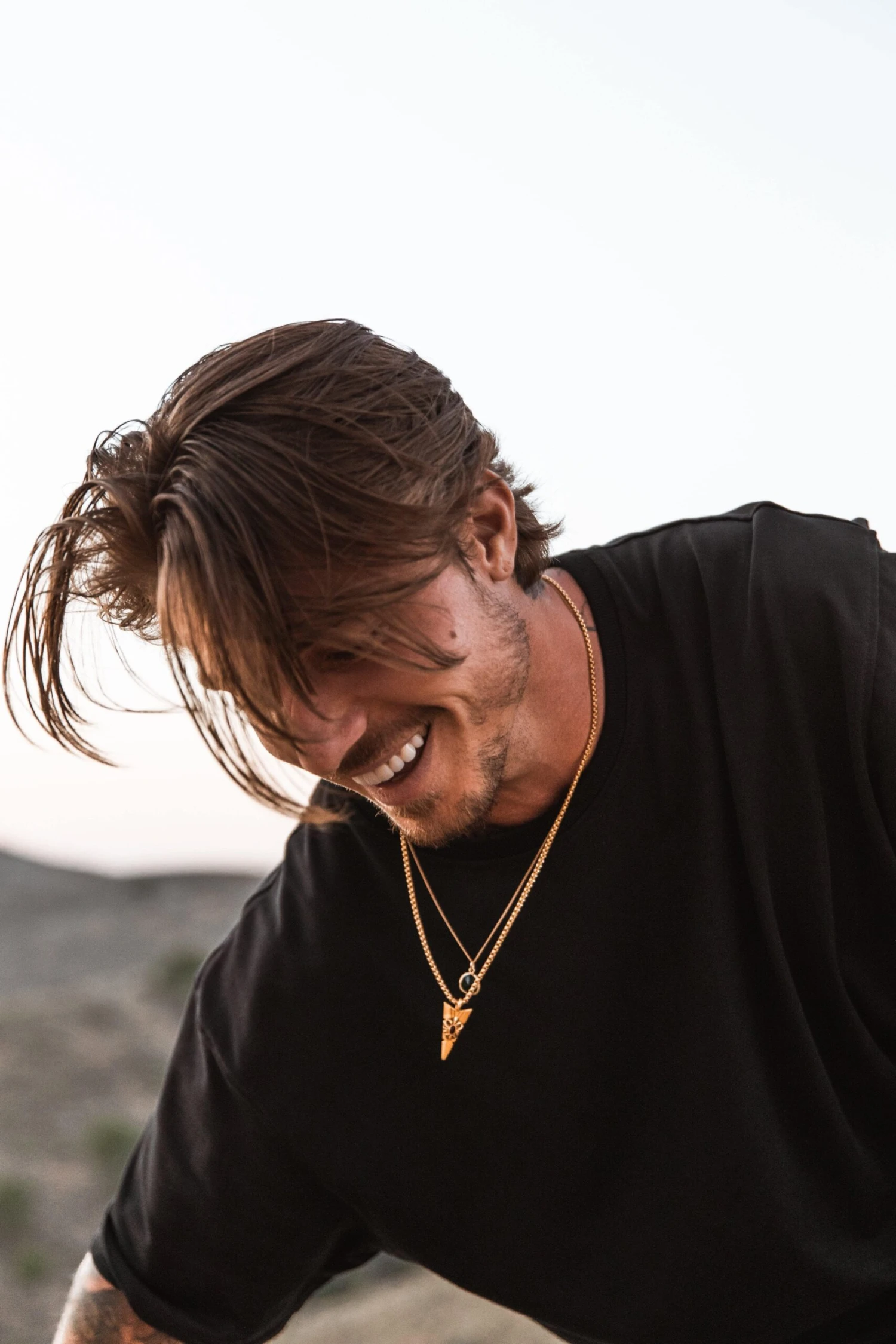 NIALAYA X JOHNNY EDLIND: Gold Arrowhead Necklace With Red Stone 5 NIALAYA X JOHNNY EDLIND: Gold Arrowhead Necklace With Red Stone - Image 5