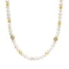 Nialaya Pearl Necklace With CZ Beads