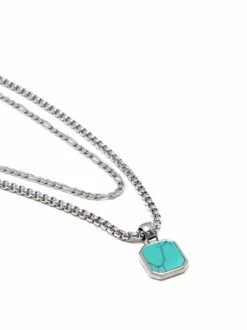 Nialaya The Point Dume Necklace Layer -Nialaya Jewelry Store nialaya men s necklace silver necklace layer with 3mm figaro chain and turquoise square necklace 30463326289992